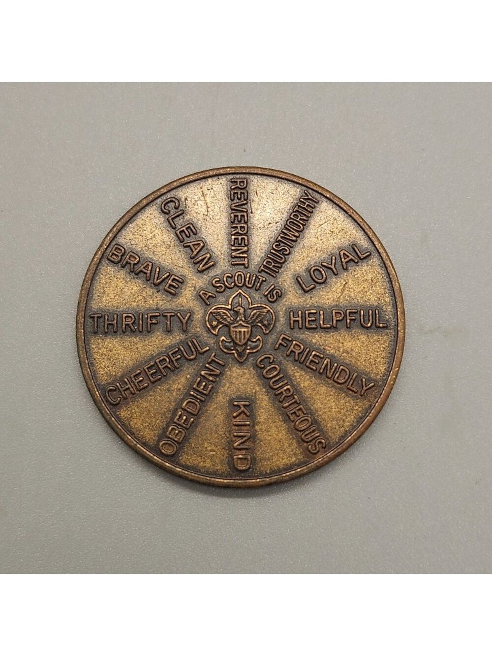 Boy Scouts Of America Law & Oath Bronze Coin Scout Collectible Memorabilia Keeps
